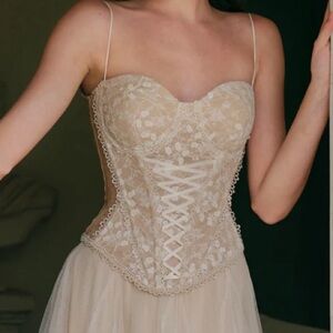 Elegant Cream Corset Dress